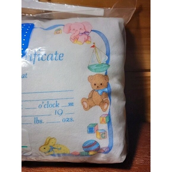 NEW Vintage Gerber Birth Certificate Pillow 10x13 SEALED 1993 - Picture 4 of 9